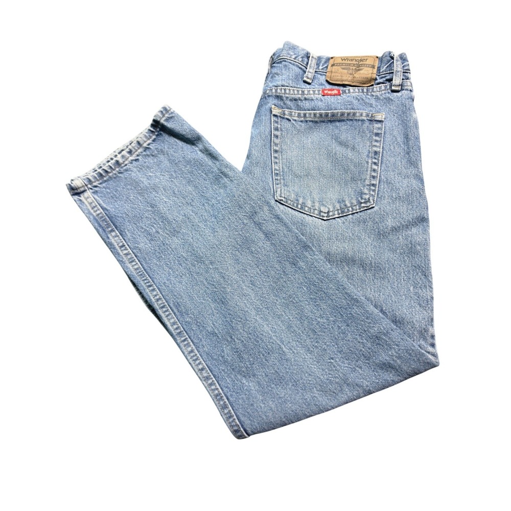 Wrangler Premium Quality Mens Straight Leg Jeans Light Wash Blue Denim 32x29